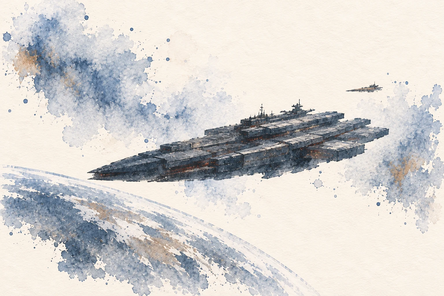 Watercolor of the Grand Roe dreadnought Sage